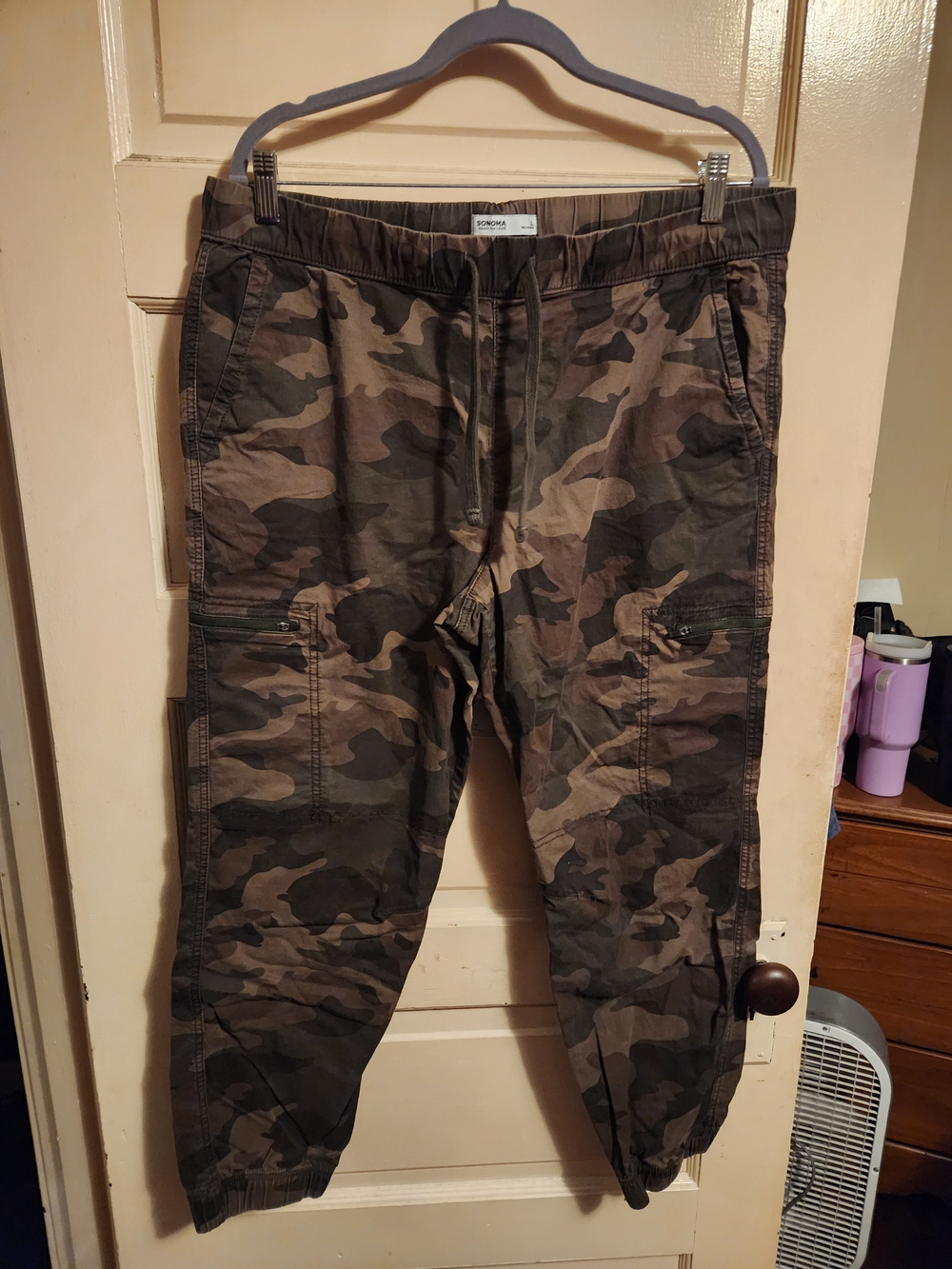 Sonoma Men's Camouflage Cargo Jogger Pants - Olive/Brown/Black Camo